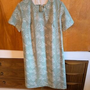 Chic Paisley Midi Dress in Mint Green
